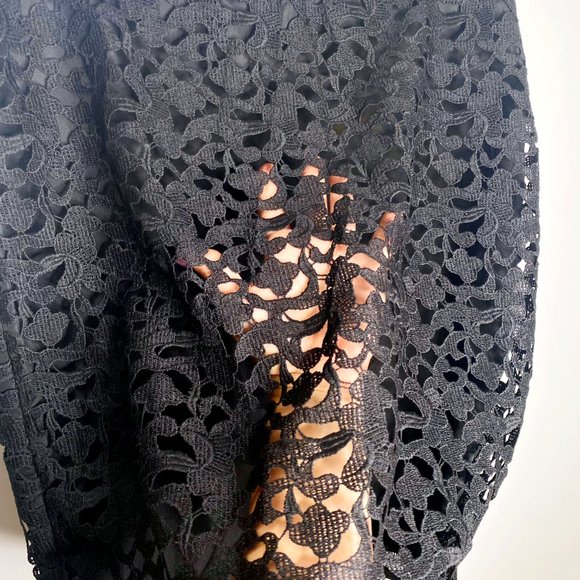 J. Crew Black Lace Fitted Knee Length Skirt - Picture 4 of 10